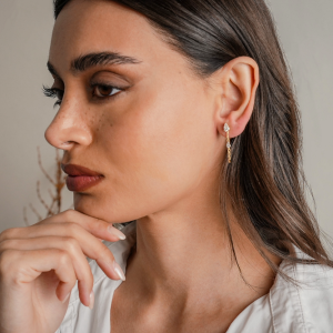 Linked Pear Earring