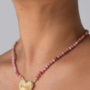 Embedded Beads Blushed Rhodonite - 4mm