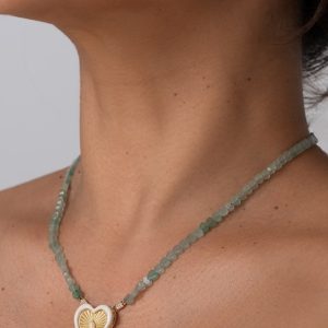Green Serenity Hearts - 4mm