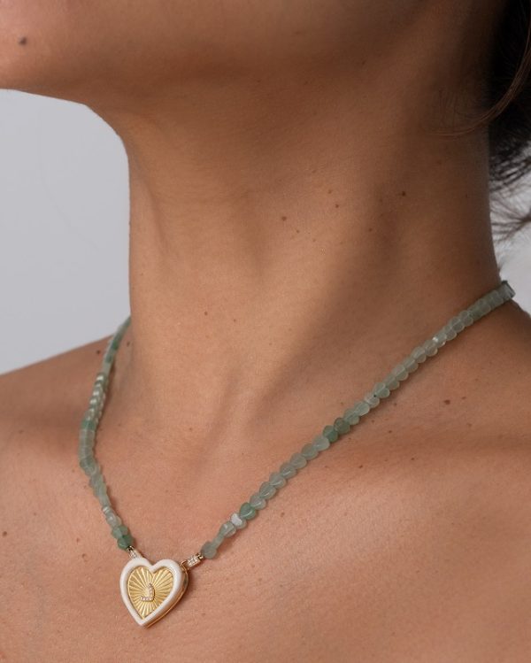 Green Serenity Hearts - 4mm